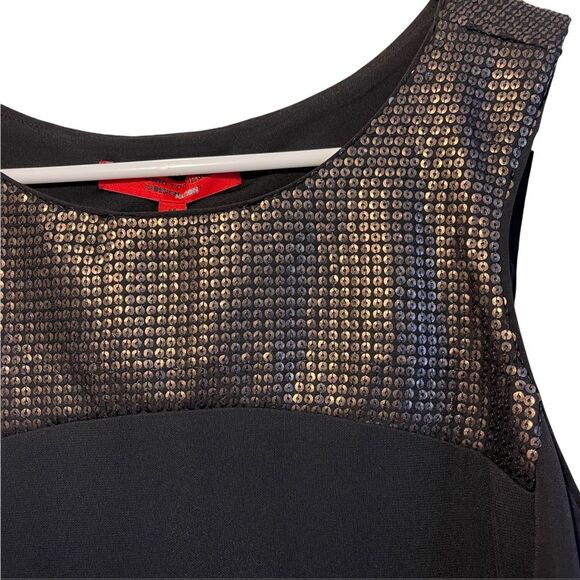 NWT Narciso Rodriguez Black Blouse with Gold Sequins Sleeveless Top Med - Picture 4 of 5